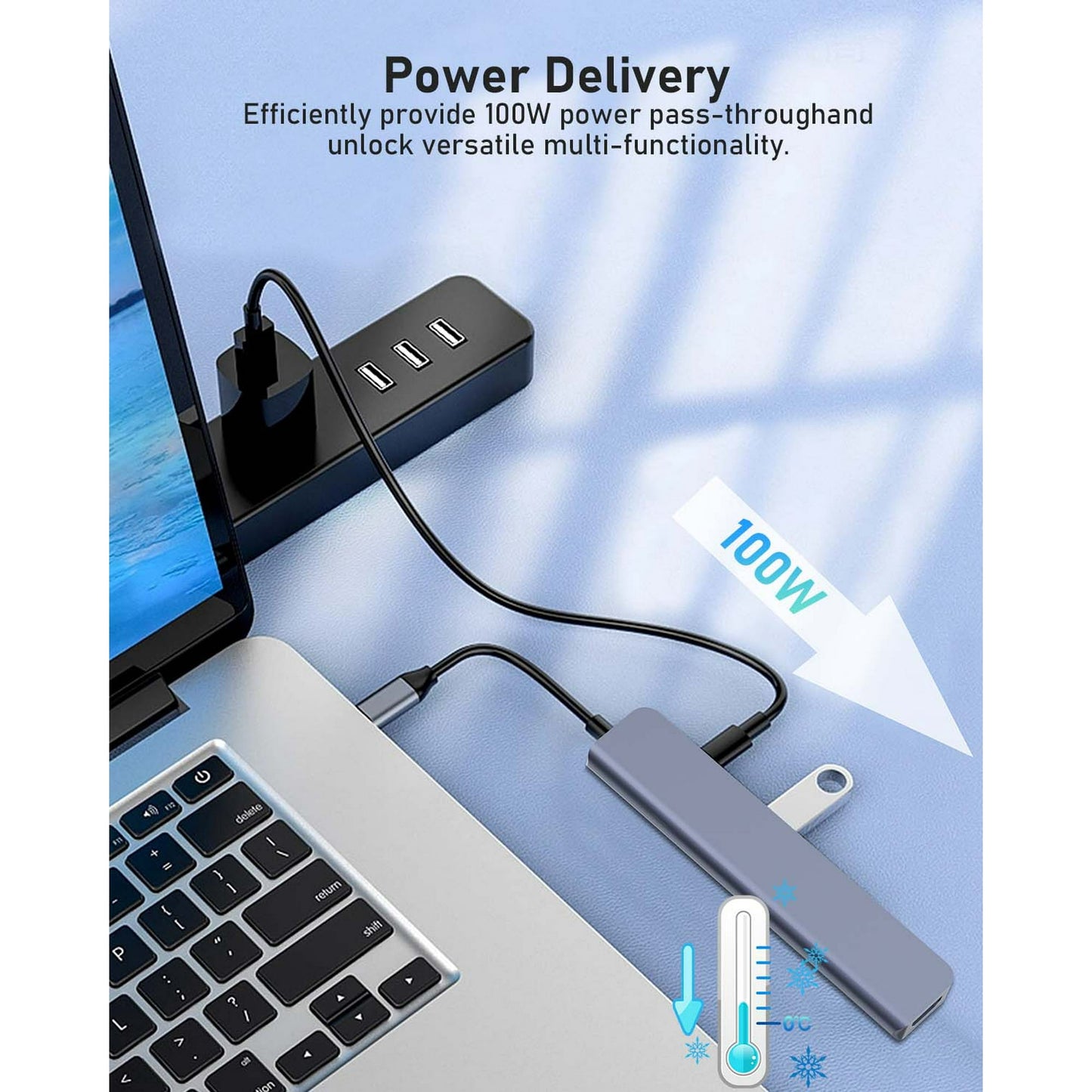 7-in-1 USB C hub Type-c hub4K/30Hz HDMI PD 100W USB3.0*3 SD/TF Card Reader Adapter MacBook Pro/Air Mac laptops More Port