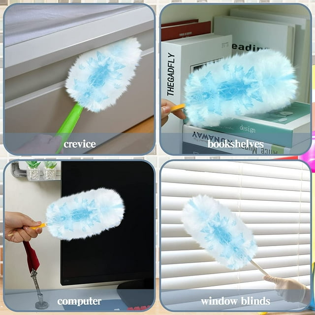 100 Pcs Disposable Duster Refills Replacement Head for Cleaning Home, Office, Blinds, Ceiling Fans, Furniture