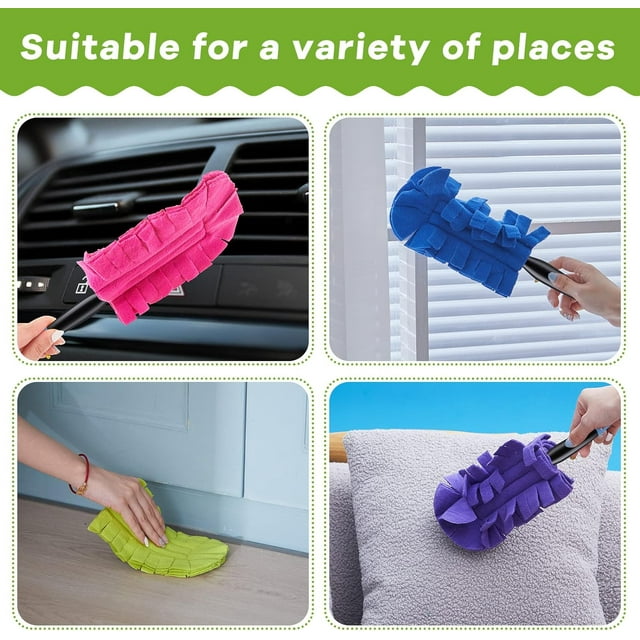 Duster Refill Fleece Refills Hand Dusters Cleaning Reusable Duster Pads Washable Dusters for Cleaning Ceiling Fan Hardwoods Window Kitchen Floor, Rainbow Colors（30pcs）