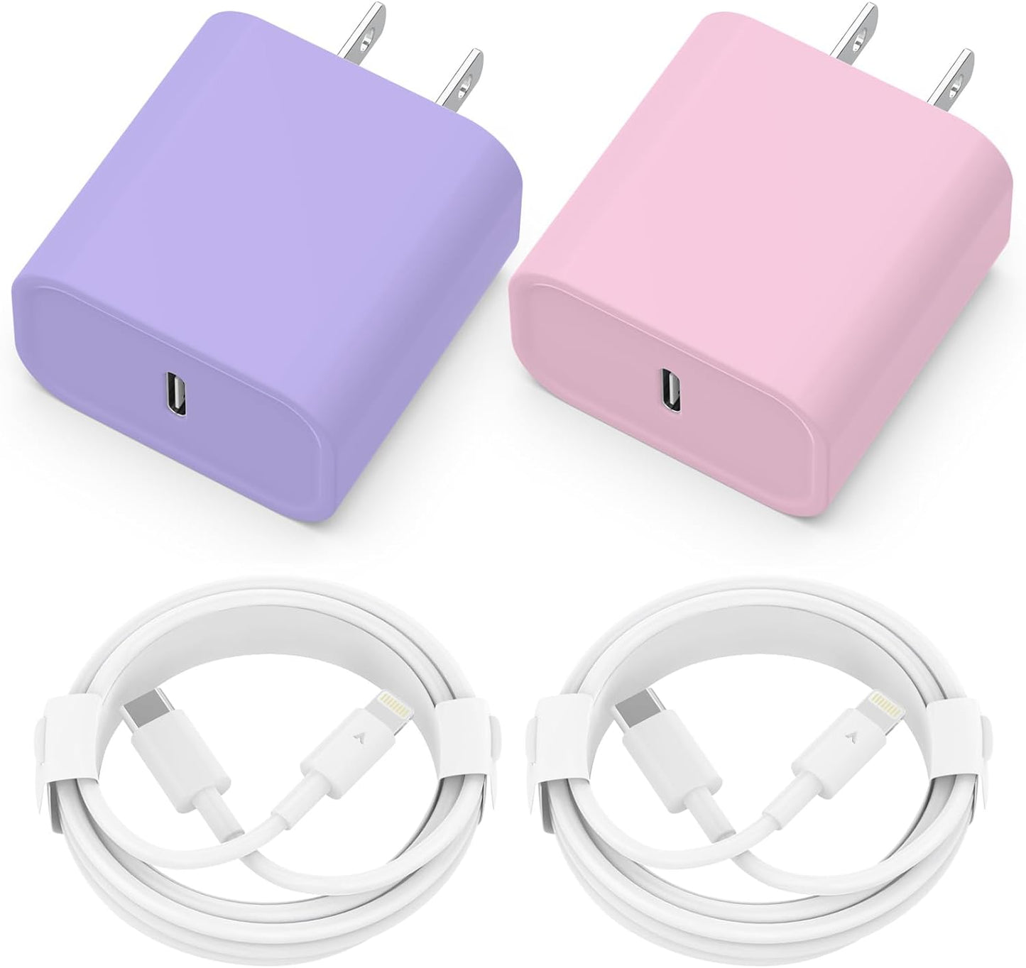 iPhone Charger Apple MFi Certified 2 Pack 20W PD USB C Fast Wall Charger Adapter with 2 Pack 6FT Type C to Lightning Cable Compatible with iPhone 14 13 12 11 Pro Max XR XS X,iPad