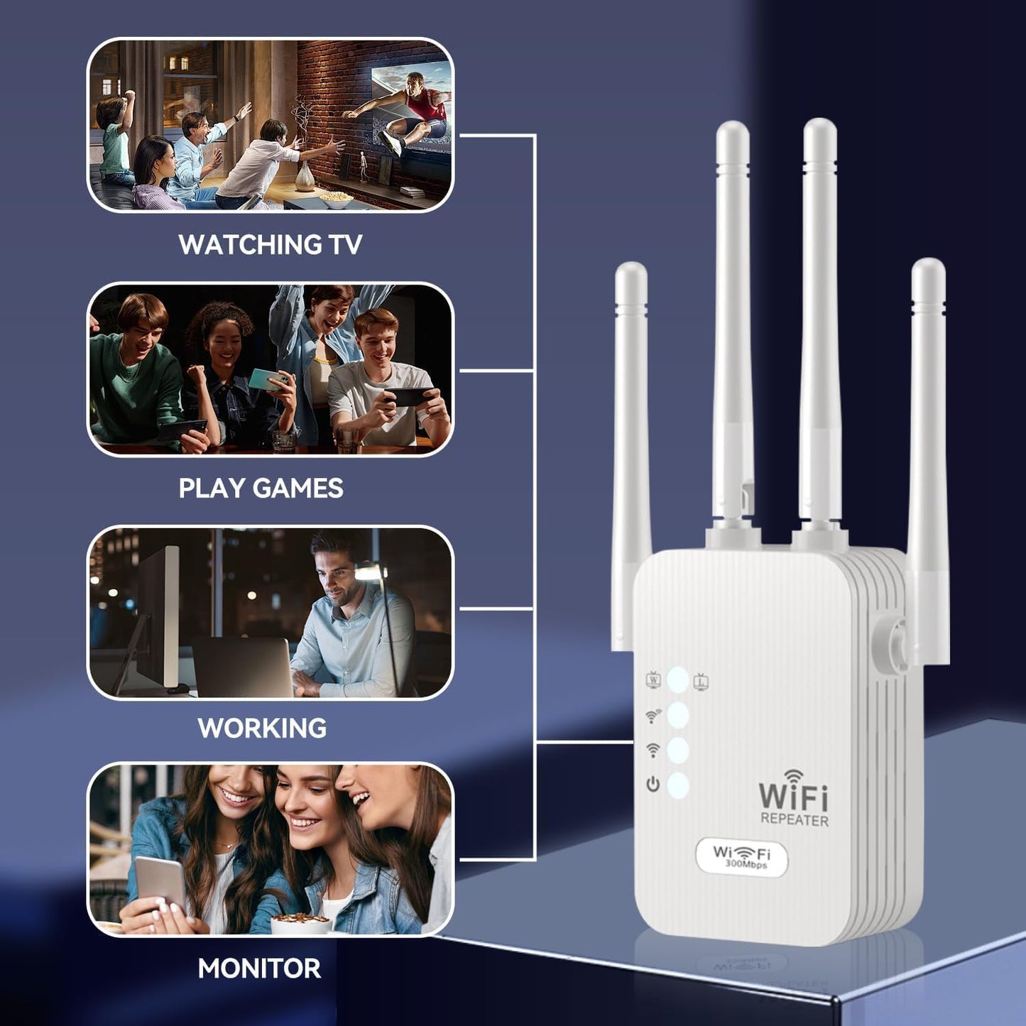 2024 Release WiFi Extender Signal Booster for Home, Longest Range Up to 9277sq. ft, Internet Booster, Repeater with Ethernet Port & Access Point,WiFi Extender