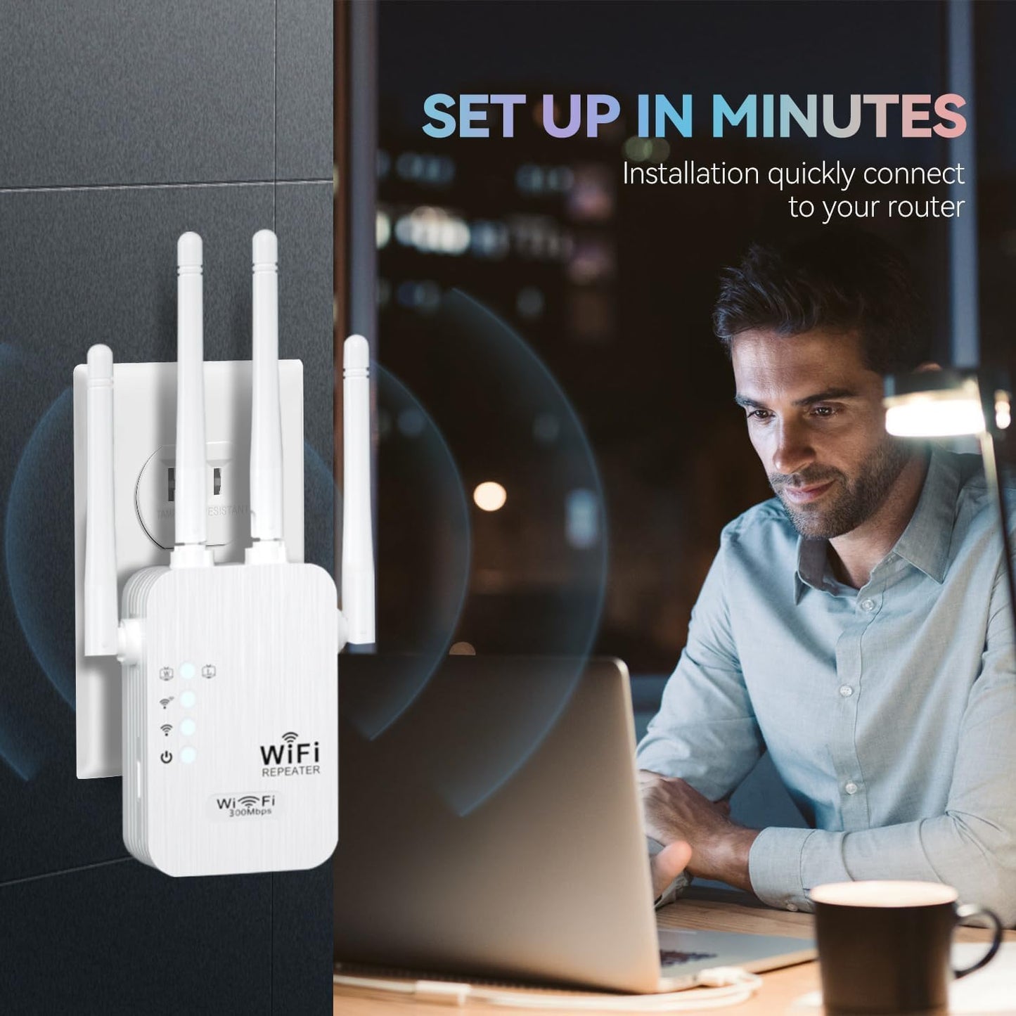 2024 Release WiFi Extender Signal Booster for Home, Longest Range Up to 9277sq. ft, Internet Booster, Repeater with Ethernet Port & Access Point,WiFi Extender