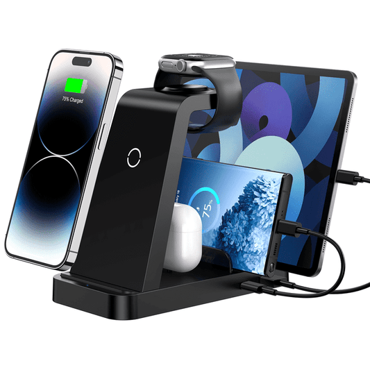 Wireless Charger for iPhone: Charging Station for Apple - Fast Charging Dock for iPhone 15/14/13/12 X Pro Max/Tablets/iPad/Airpods, Wireless Watch Charger for iWatch Ultra