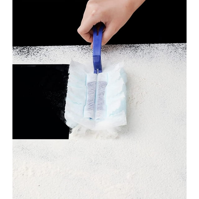 Disposable Duster Wish a Long Handle Plus a Short Handle, 30 Count Duster Refills,Blue and White