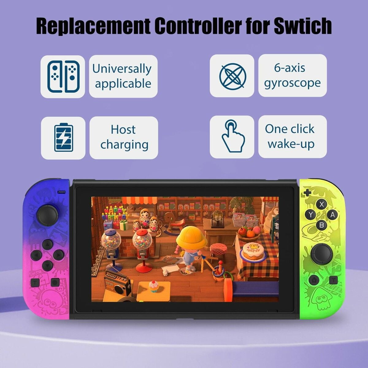 Colorfish Game Controller (L/R) for Nintendo Switch Controller- Special Edition Wireless Game Joypad